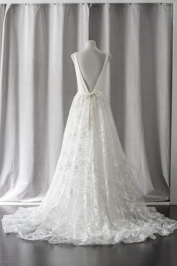 Ivory & White Bridal low back a-line lace wedding dress