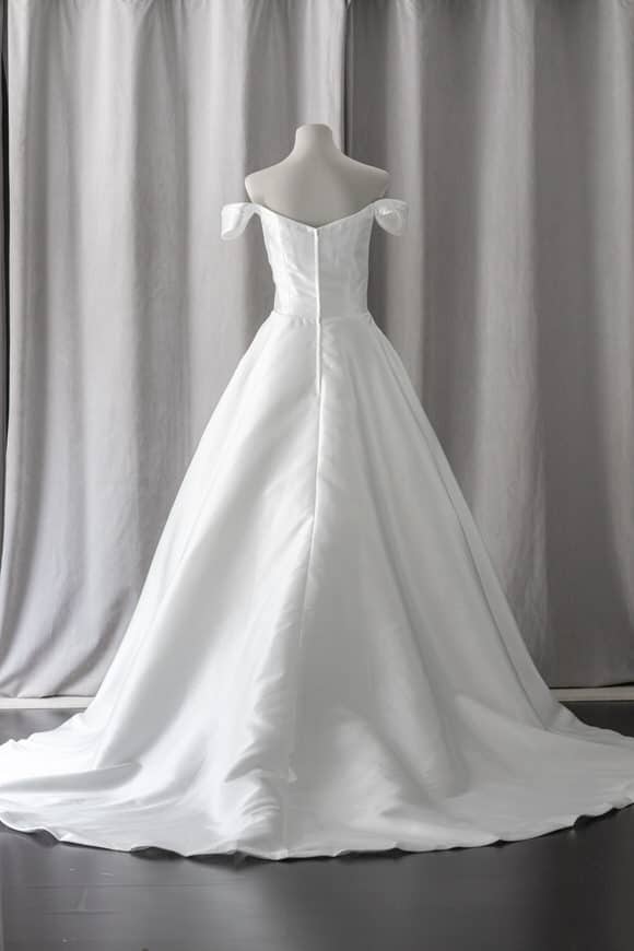 Ivory & White Bridal off shoulder minimalist ballgown