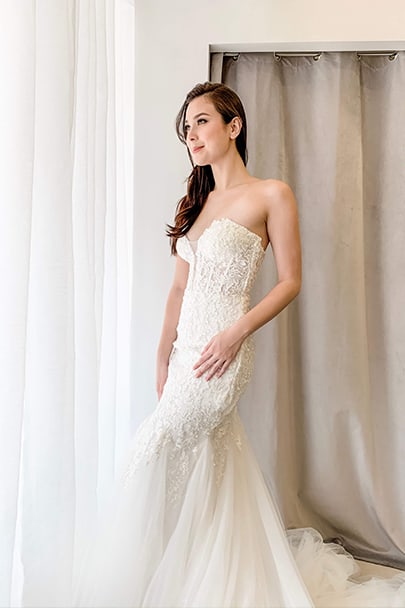 Azalea strapless lace mermaid wedding dress