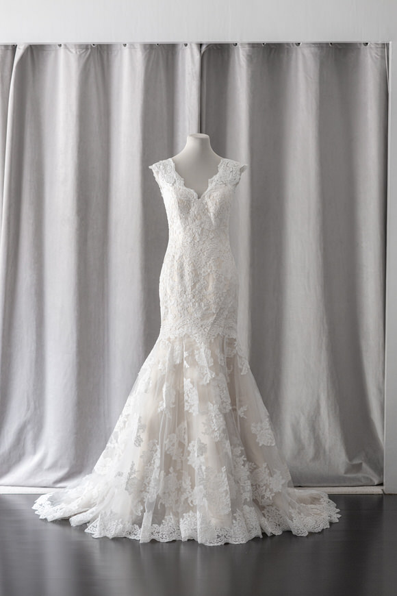 Ivory & White Bridal v-neck lace wedding dress