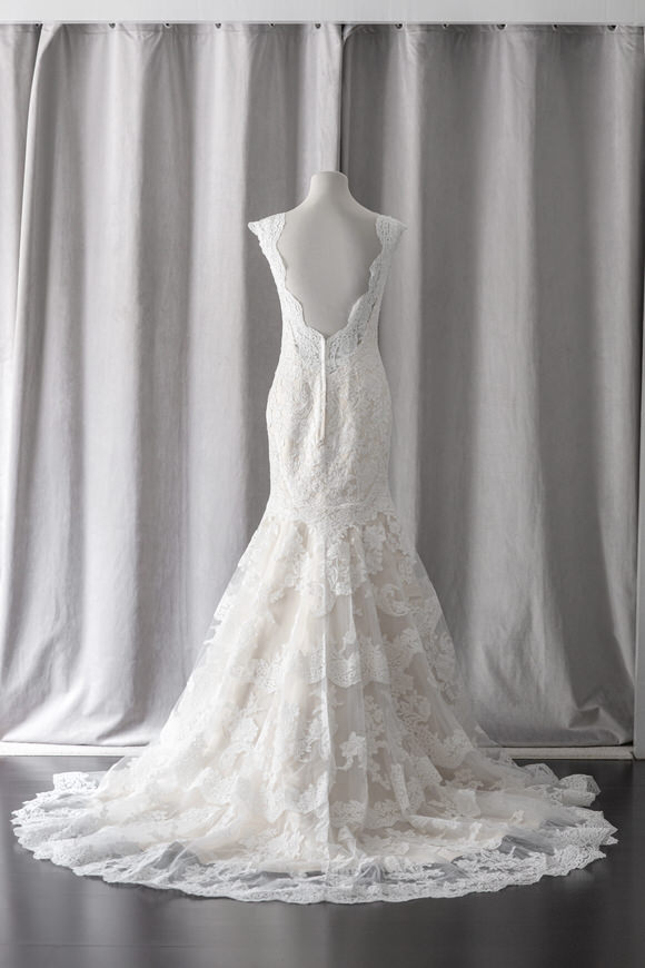 Ivory & White Bridal low back lace wedding dress