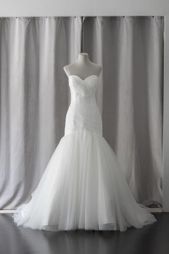 Ivory & White Bridal strapless tulle mermaid wedding dress