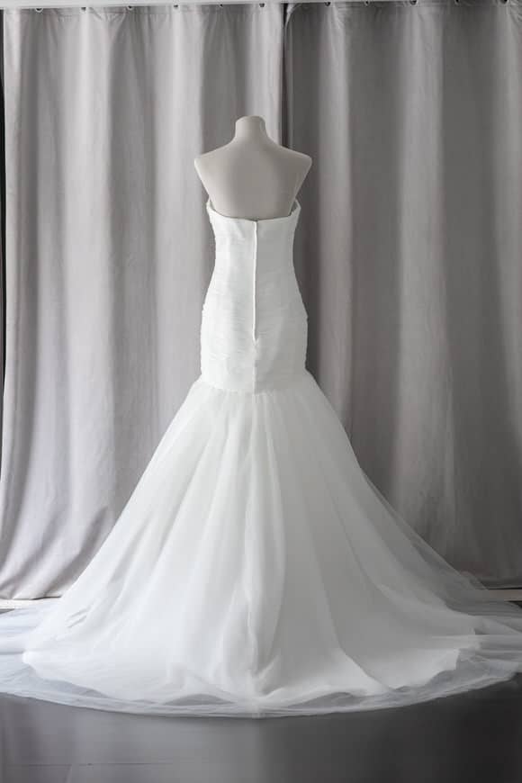 Ivory & White Bridal strapless tulle mermaid wedding dress
