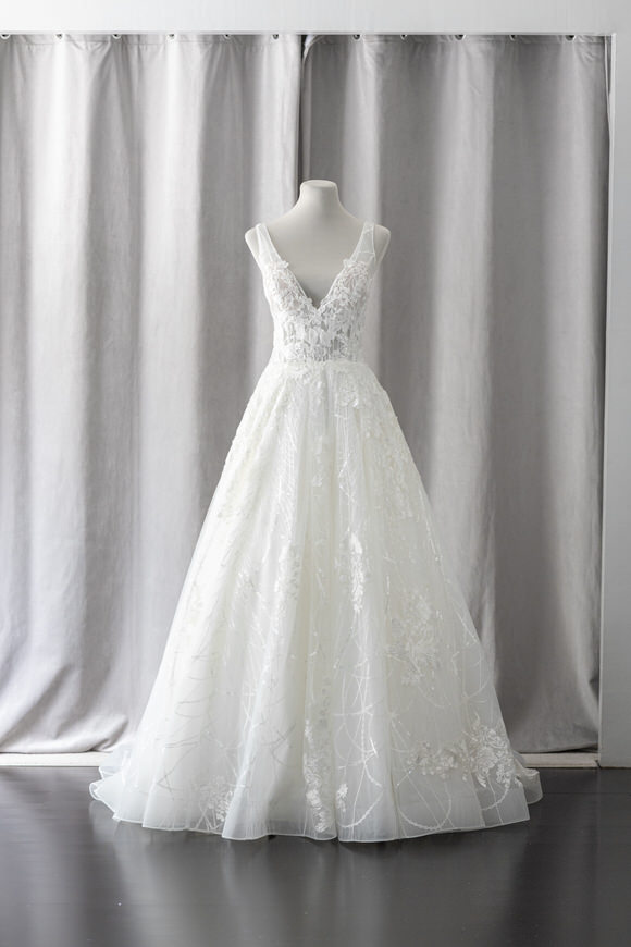 Ivory & White Bridal v-neck lace wedding dress