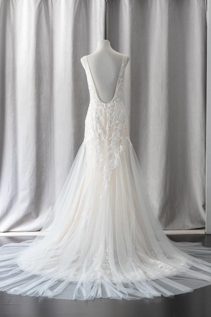 Ivory & White Bridal scoop neck lace wedding dress