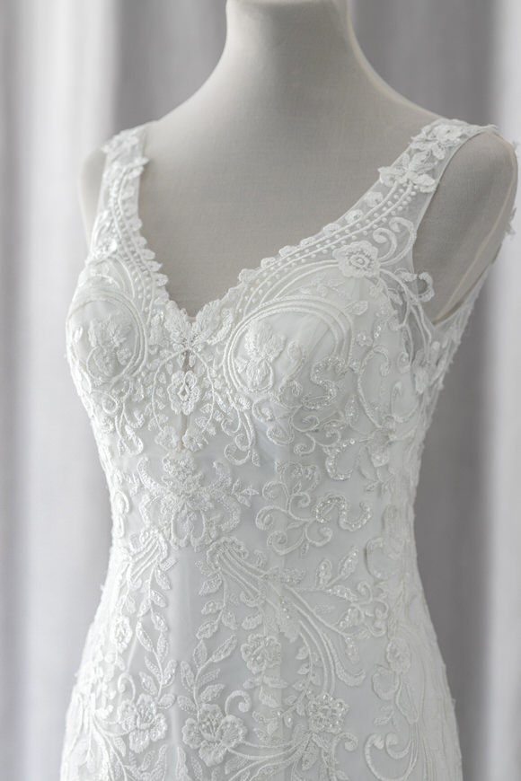 Ivory & White Bridal v-neck lace wedding dress