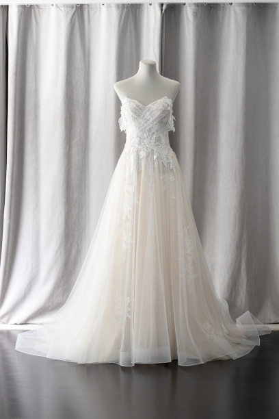 Ivory & White Bridal off shoulder lace tulle a-line wedding dress
