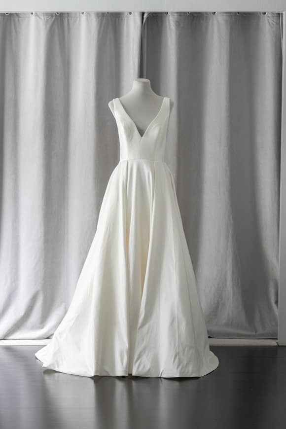 Ivory & White Bridal minimalist v-neck wedding dress