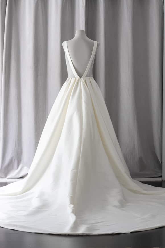 Ivory & White Bridal minimalist v-neck wedding dress