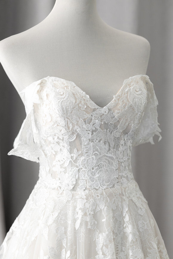 Ivory & White Bridal Store off shoulder lace a-line wedding dress