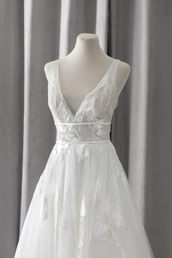 Ivory & White Bridal v-neck lace wedding dress