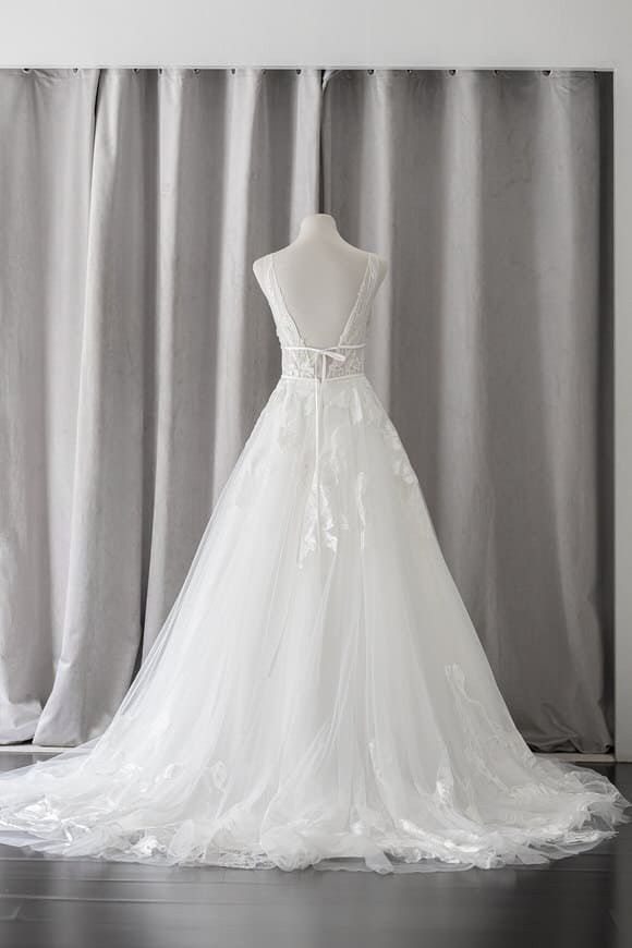 Ivory & White Bridal v-neck lace wedding dress