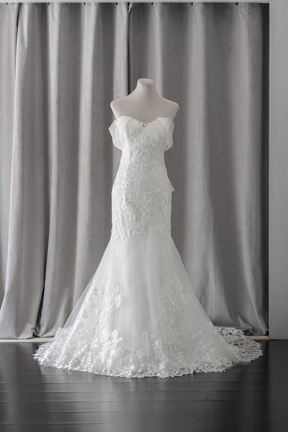 Ivory & White Bridal off shoulder lace mermaid wedding gown