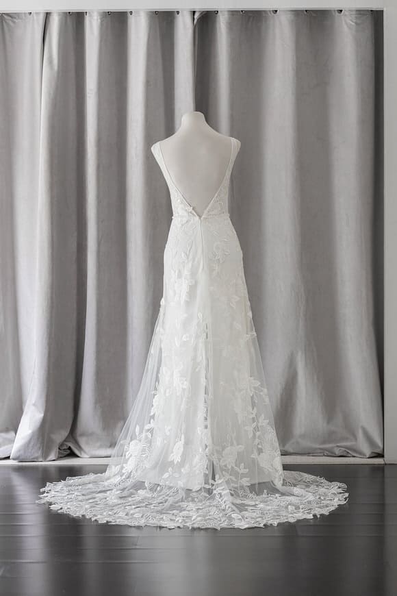 Ivory & White Bridal low back lace wedding dress