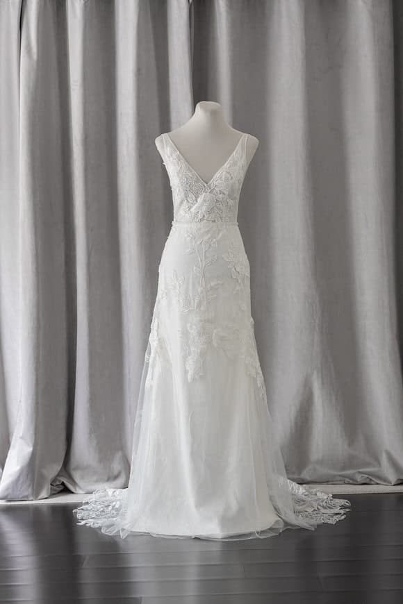 Ivory & White Bridal v-neck lace wedding dress