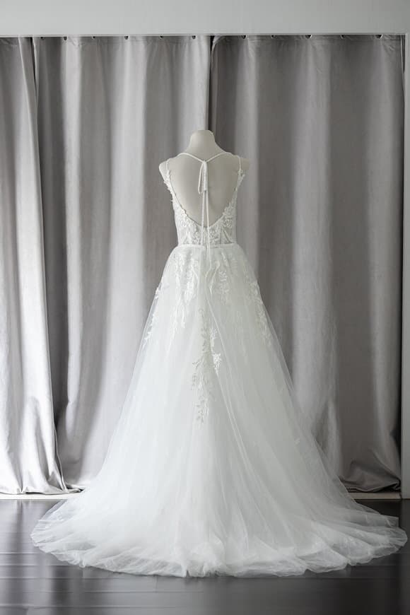 Ivory & White Bridal off shoulder minimalist ballgown