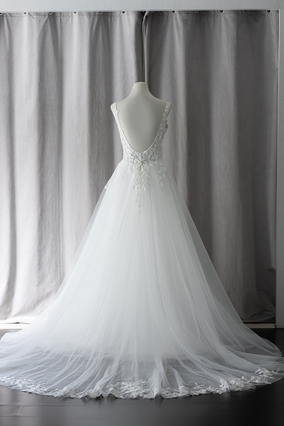 Ivory & White Bridal off shoulder minimalist ballgown