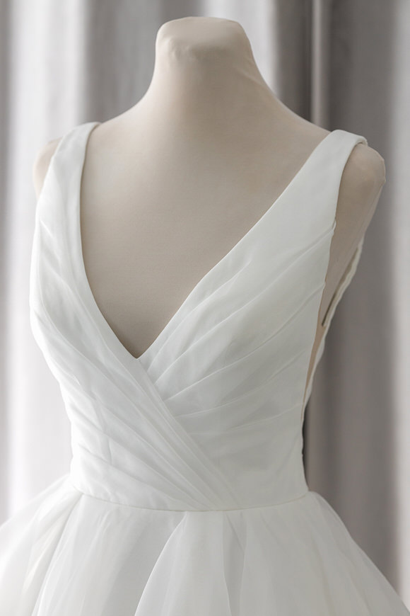 Ivory & White Bridal off shoulder minimalist ballgown