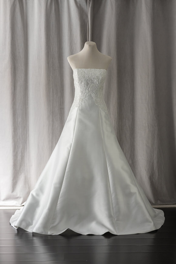 Ivory & White Bridal rtw strapless minimalist a-line wedding gown