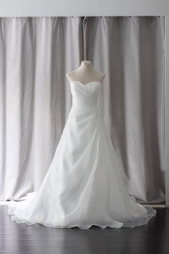 Ivory & White Bridal rtw strapless minimalist a-line wedding gown