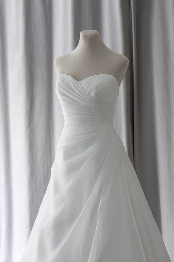 Ivory & White Bridal rtw strapless minimalist a-line wedding gown