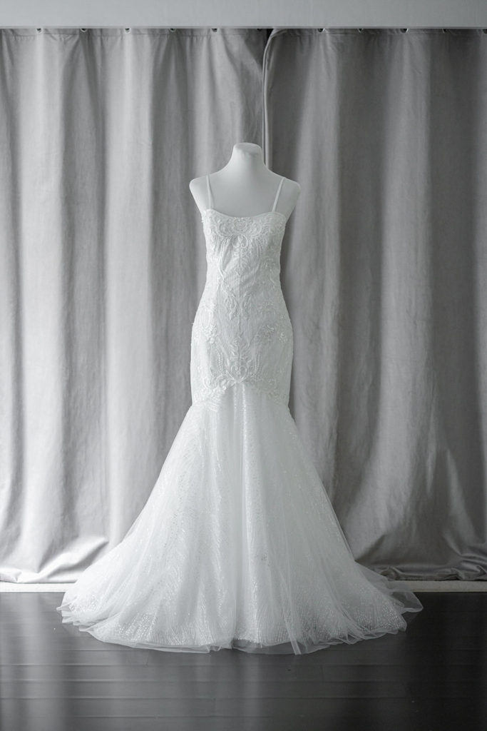 Ivory & White Bridal off shoulder minimalist ballgown