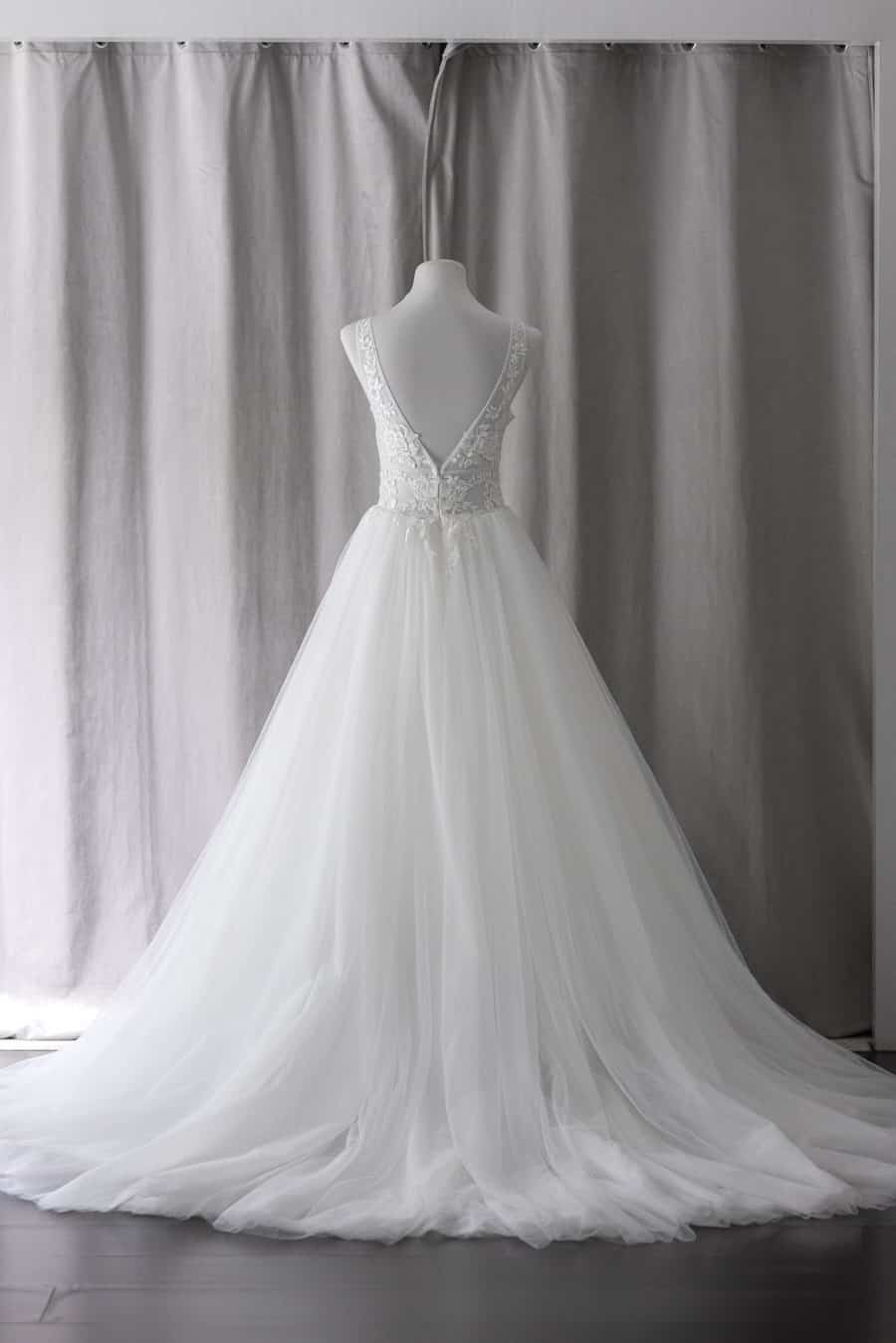 Ivory & White Bridal off shoulder minimalist ballgown