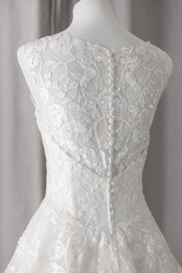 rtw illusion back lace wedding gown