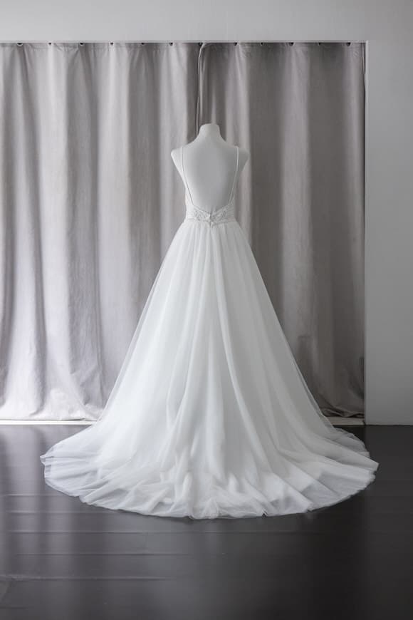 Ivory & White Bridal off shoulder minimalist ballgown