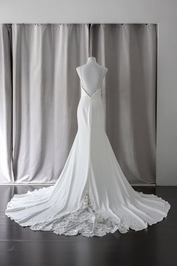 Ivory & White Bridal off shoulder minimalist ballgown