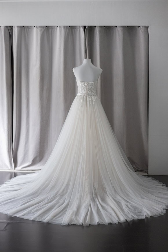 Ivory & White Bridal off shoulder minimalist ballgown