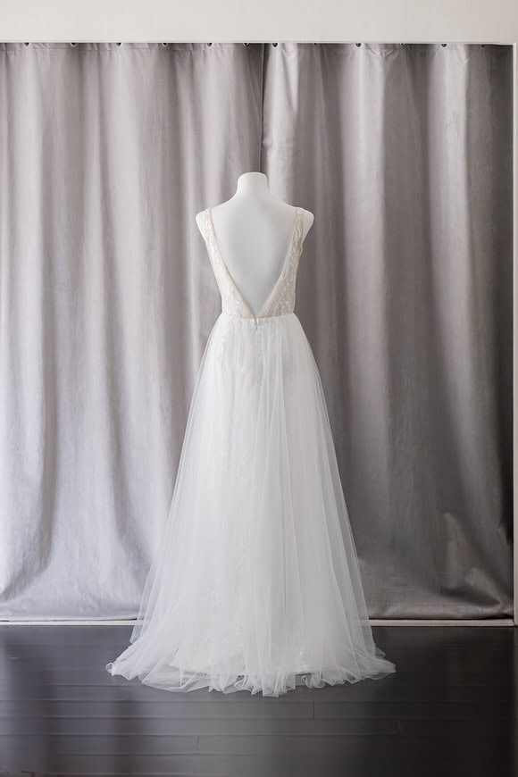 Ivory & White Bridal off shoulder minimalist ballgown