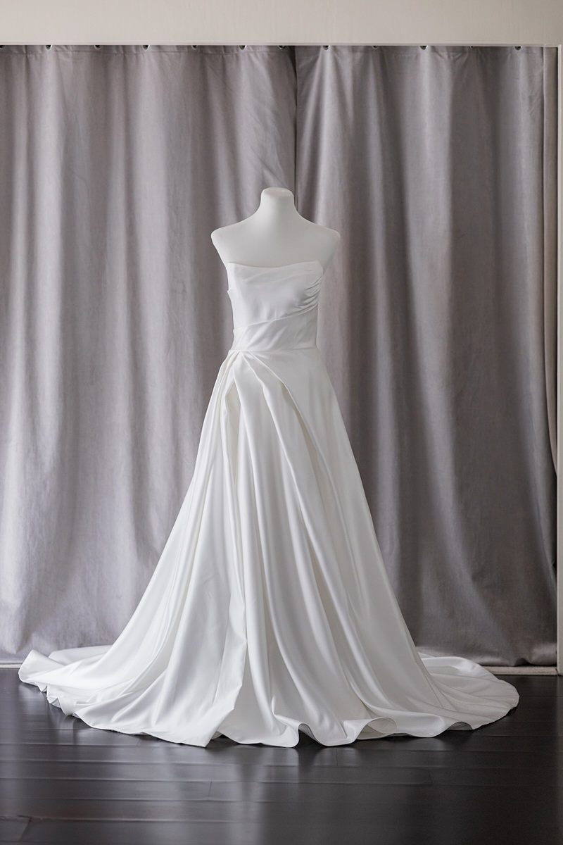 strapless minimalist satin a-line rtw wedding gown manila