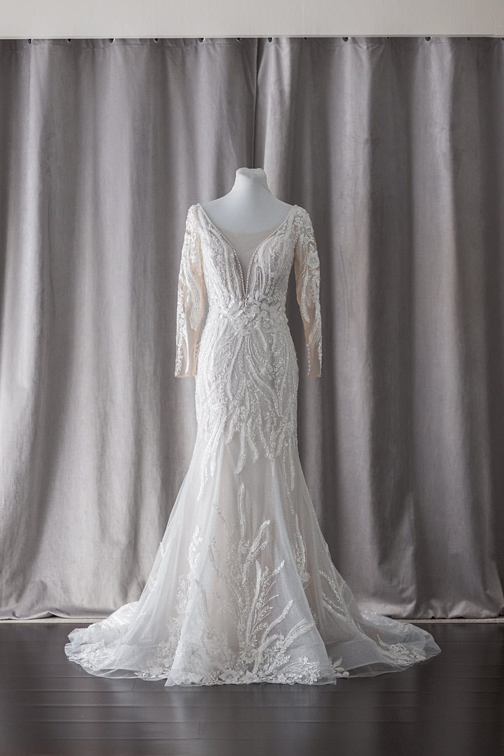 long sleeve, beaded, glamorous mermaid wedding dress rtw philippines