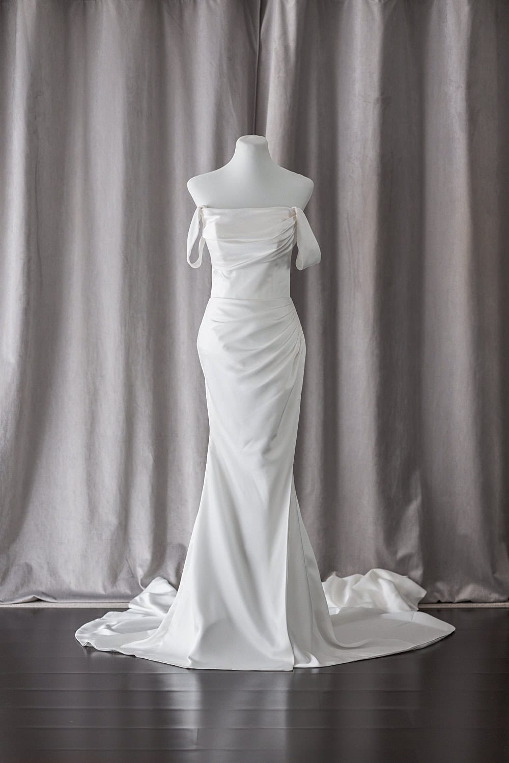 Ivory & White Bridal off shoulder minimalist ballgown