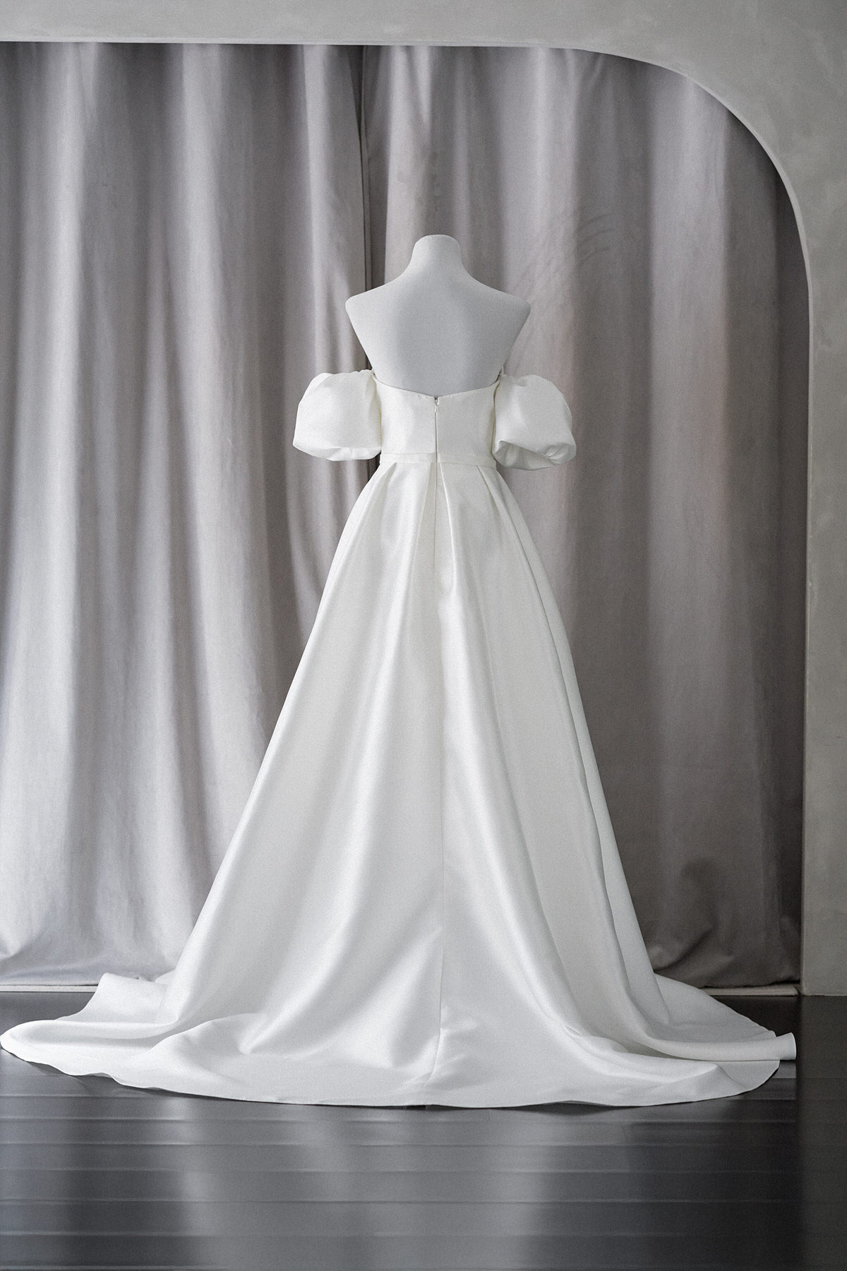 Ivory & White Bridal off shoulder minimalist ballgown