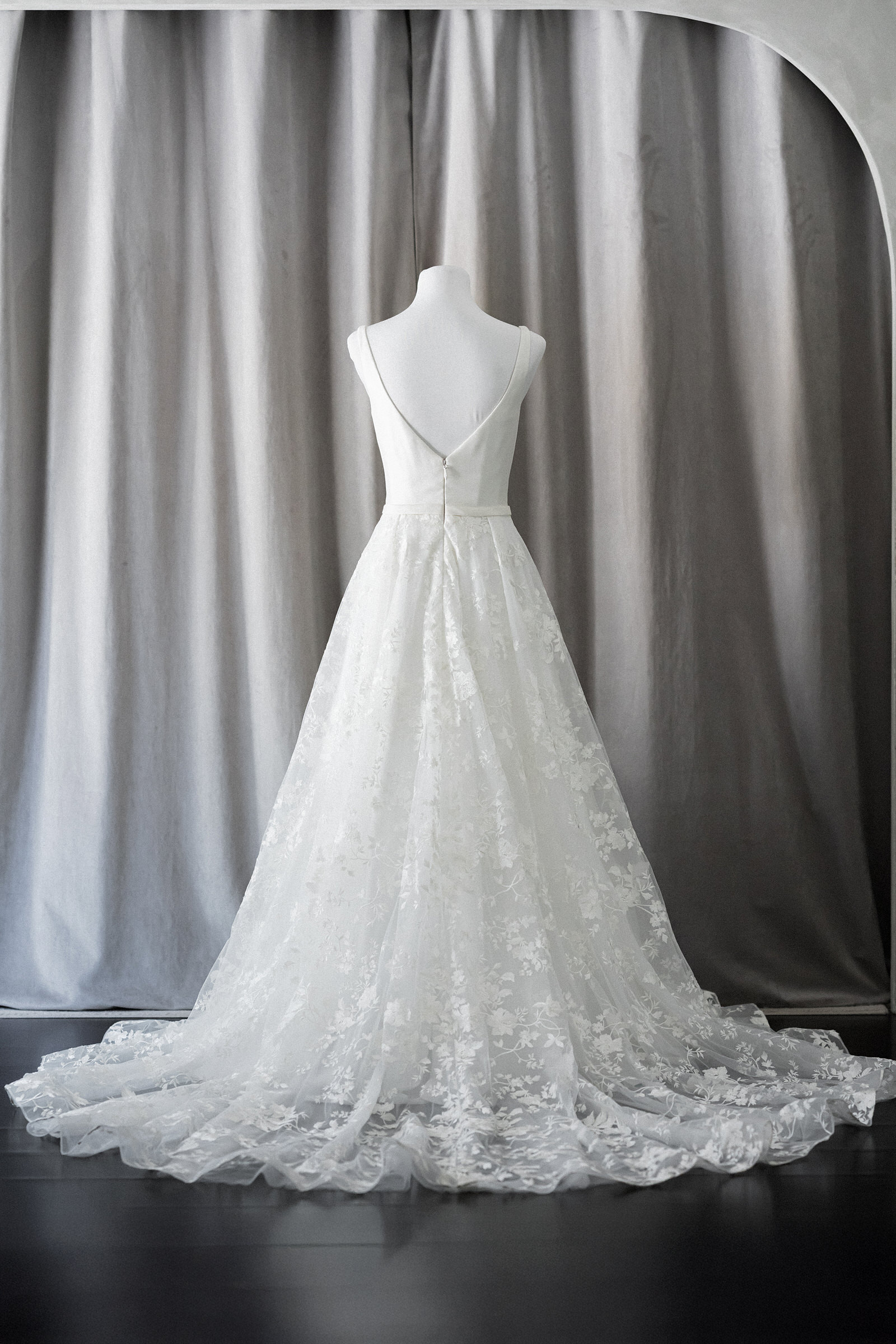 Ivory & White Bridal off shoulder minimalist ballgown