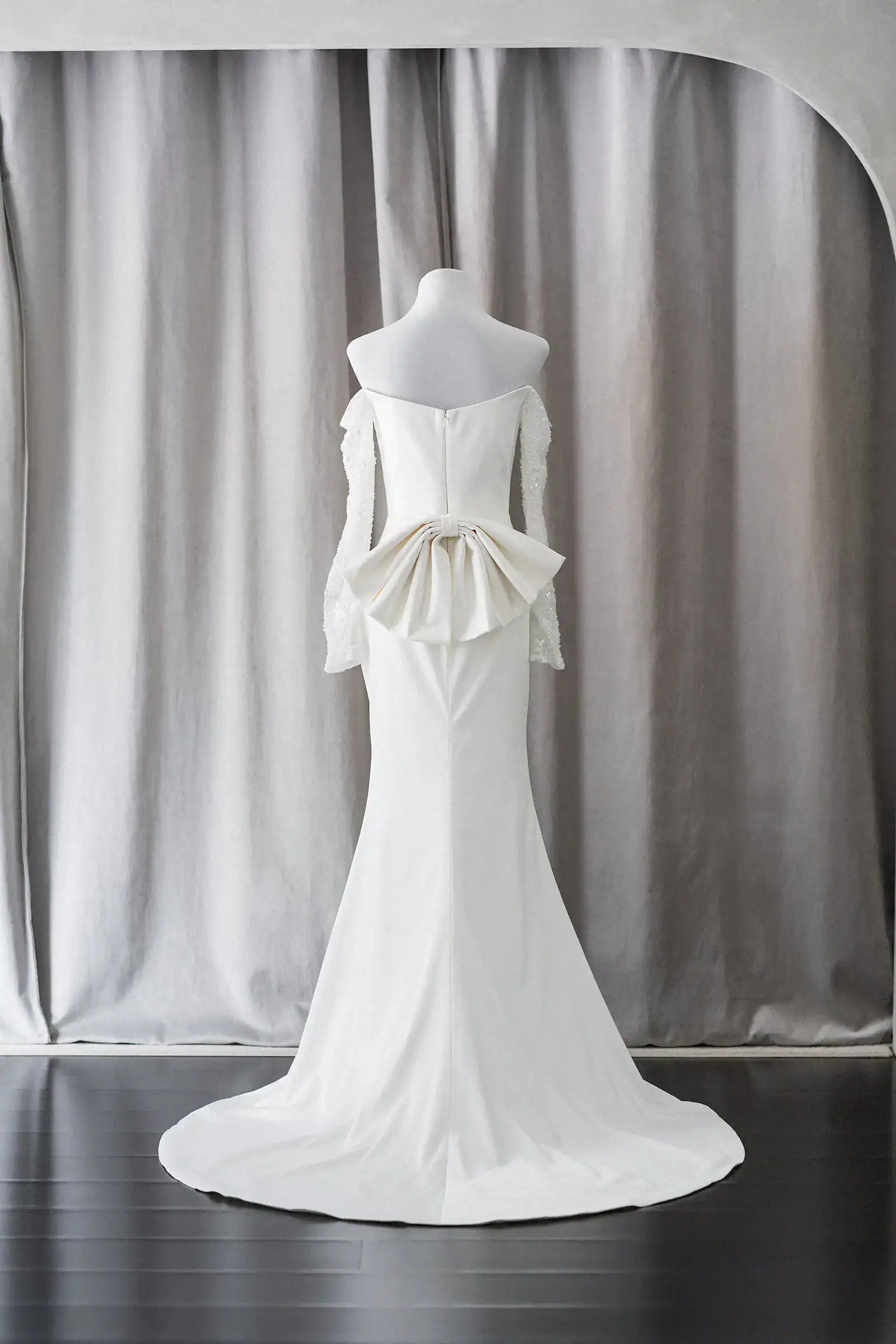 Ivory & White Bridal off shoulder minimalist ballgown