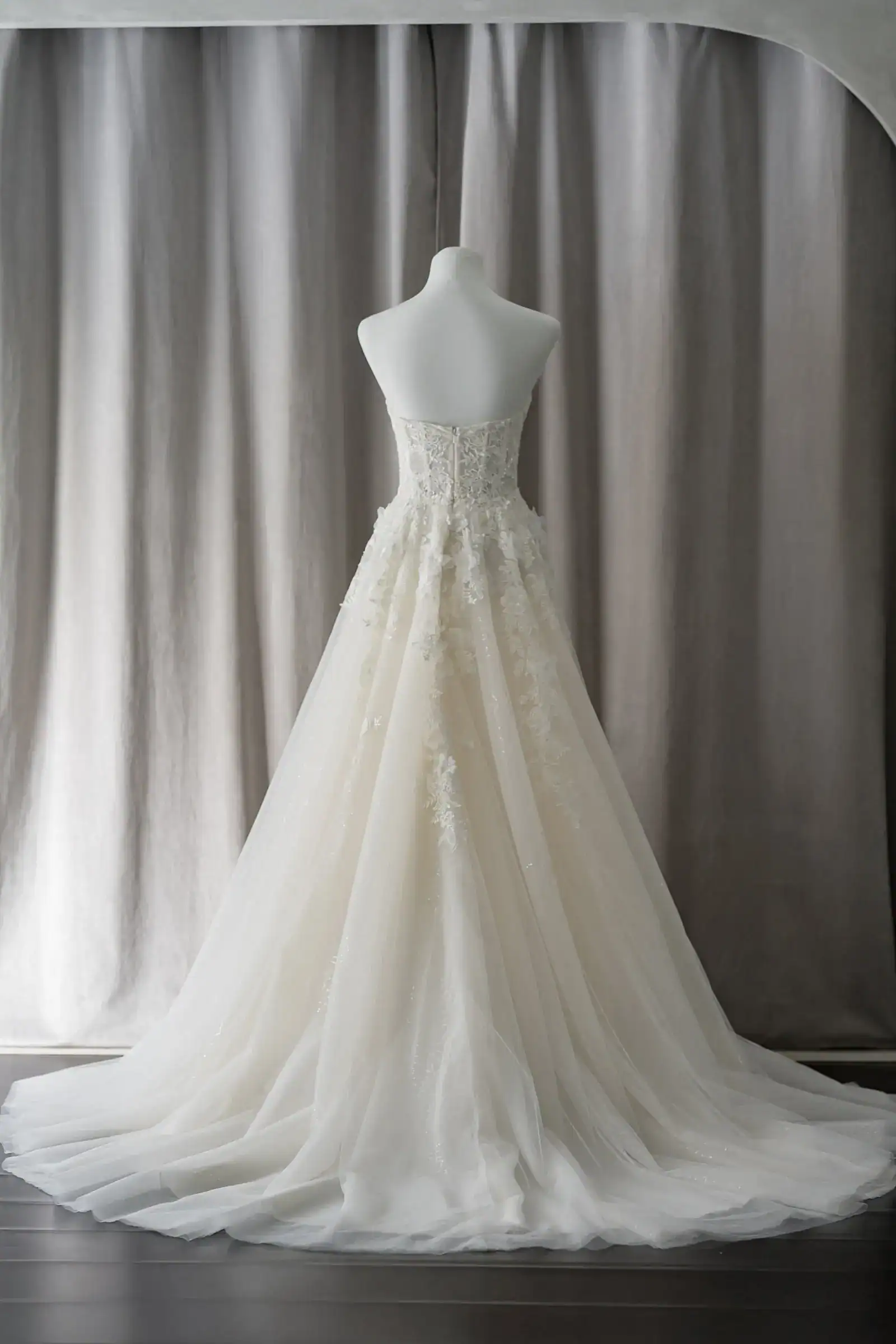 Ivory & White Bridal off shoulder minimalist ballgown