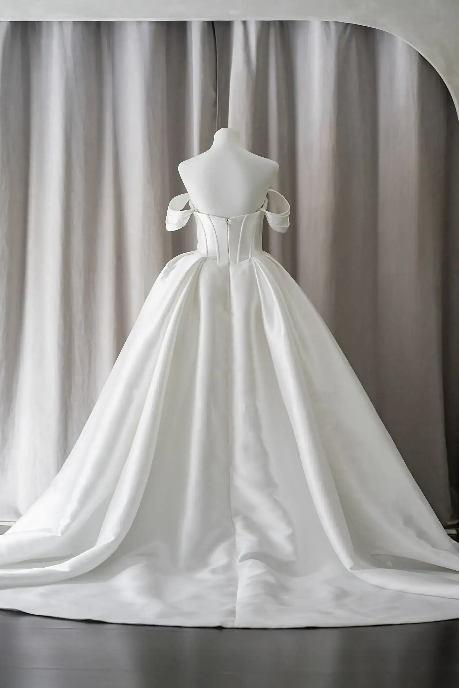 Ivory & White Bridal off shoulder minimalist ballgown