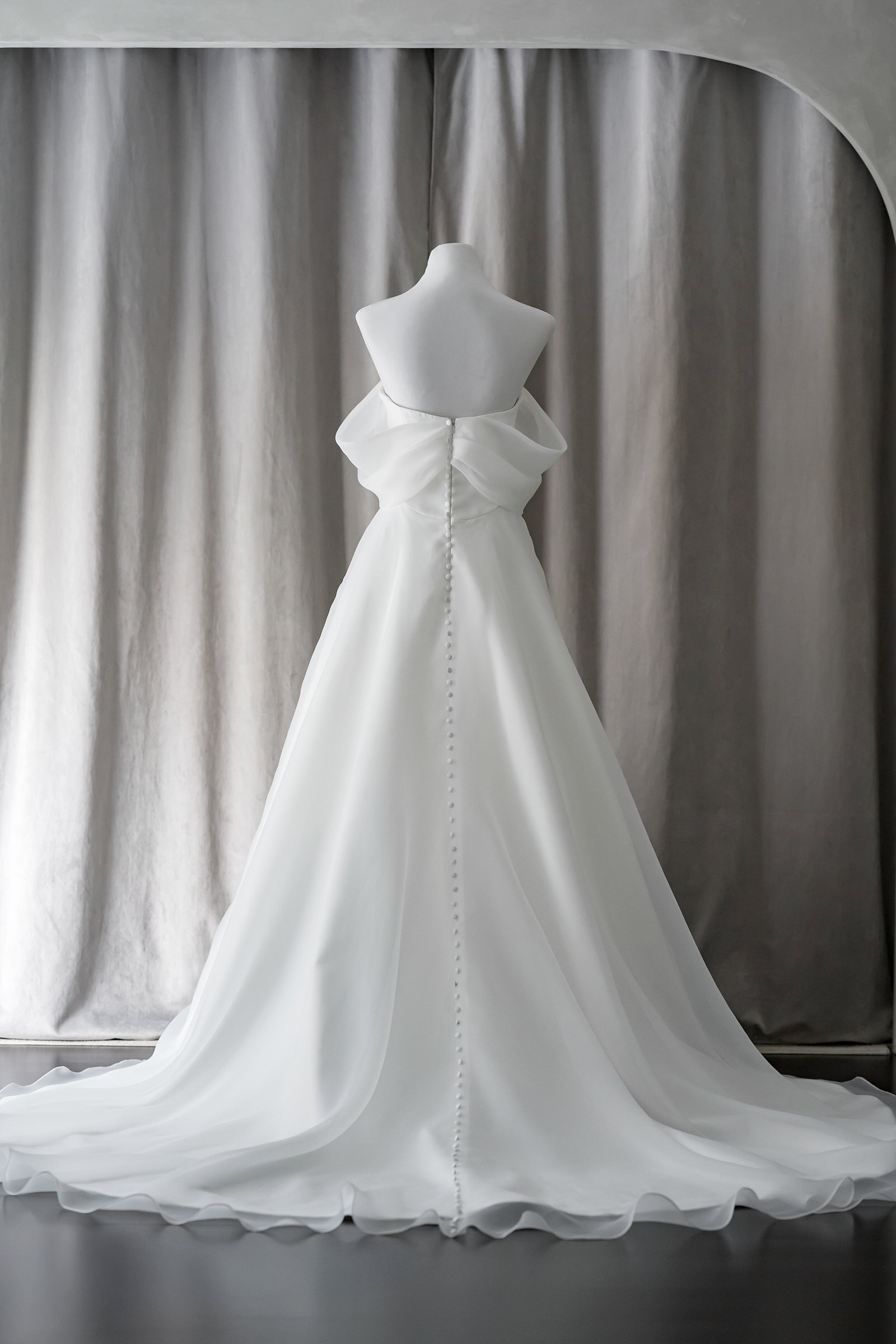 Ivory & White Bridal off shoulder minimalist ballgown