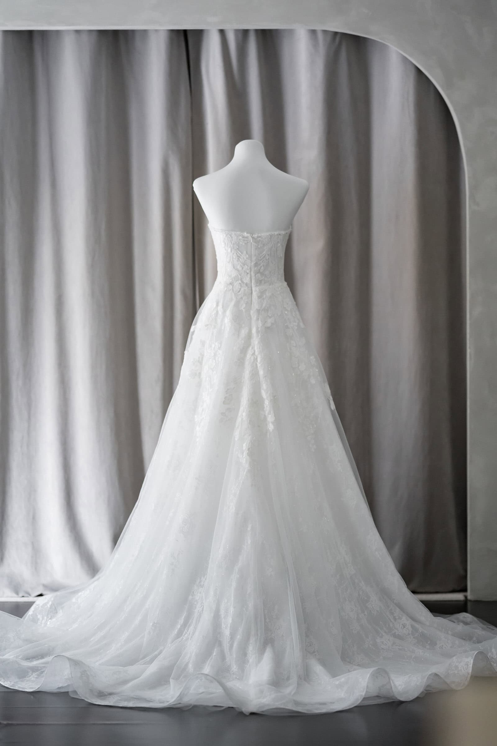 Ivory & White Bridal off shoulder minimalist ballgown