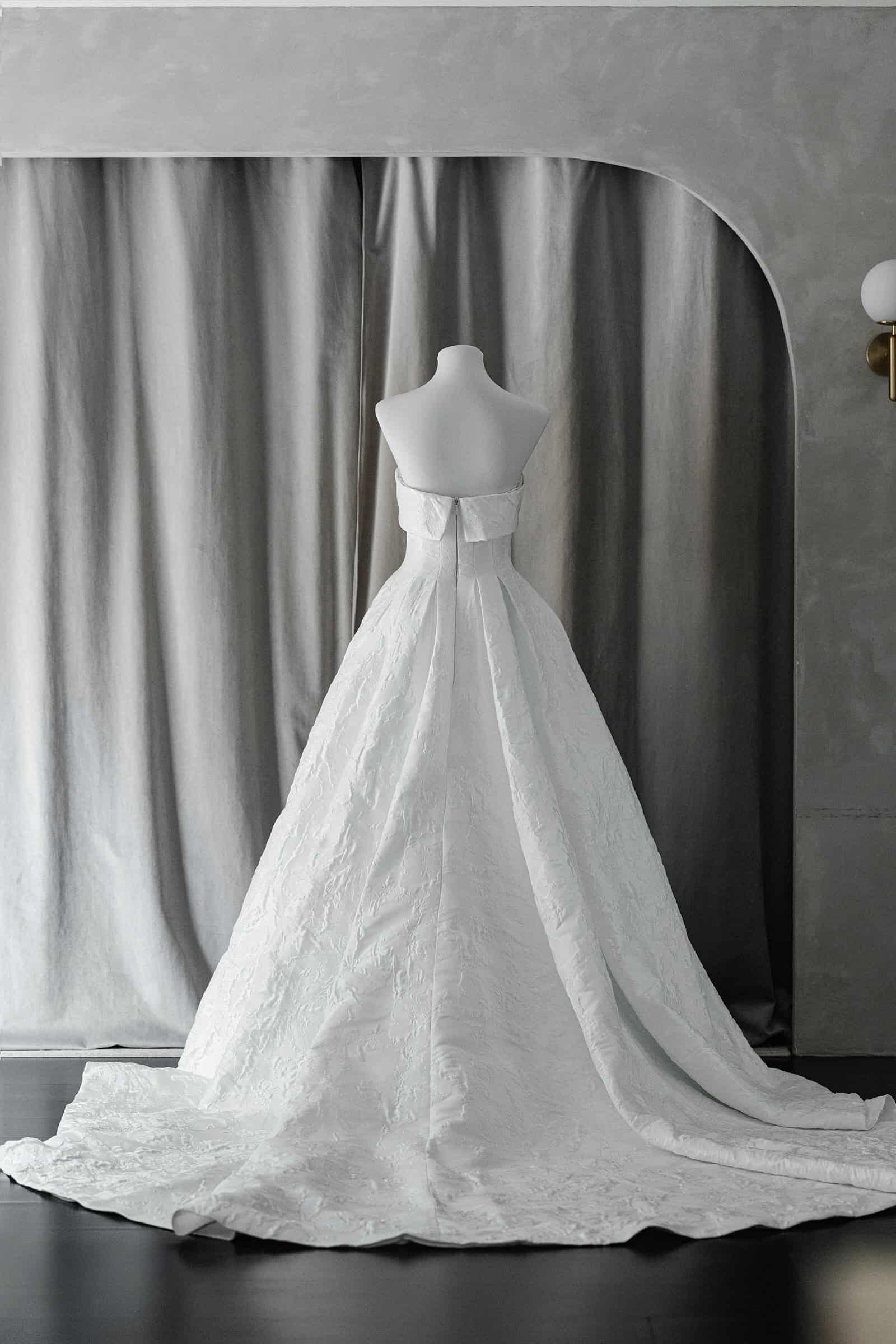 Ivory & White Bridal off shoulder minimalist ballgown