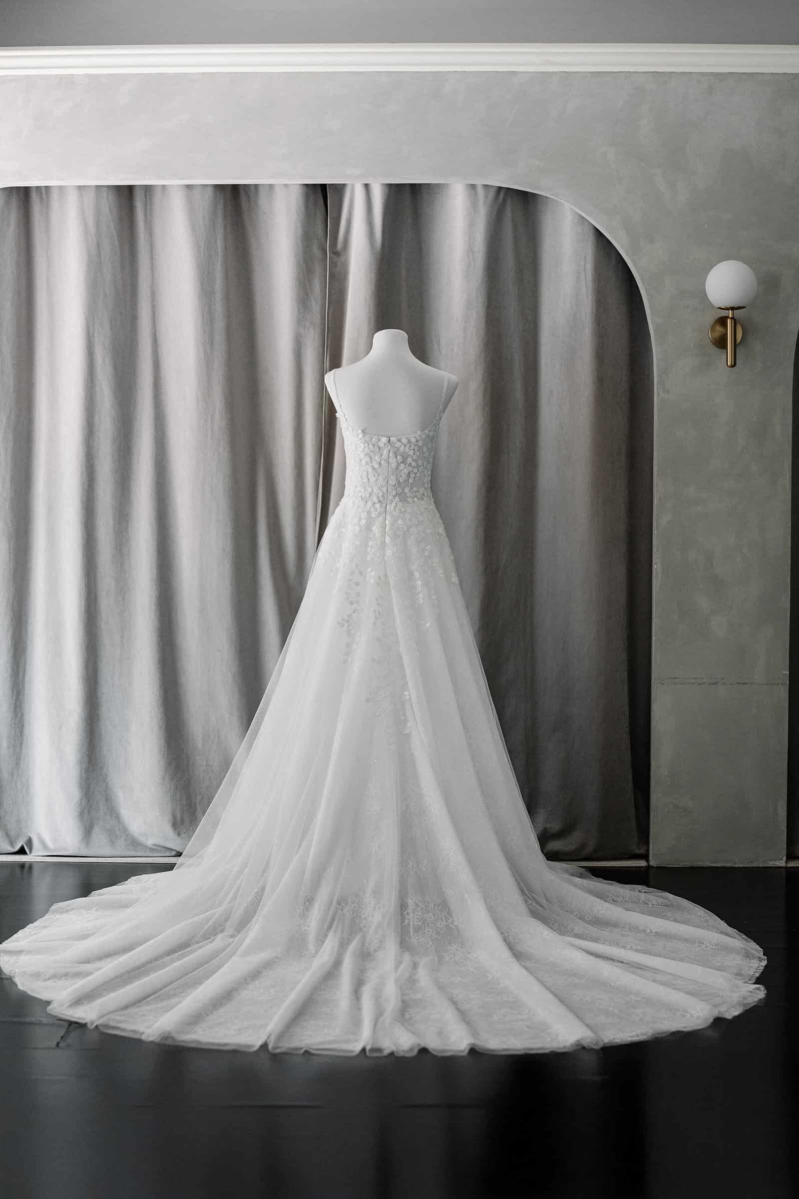 Ivory & White Bridal off shoulder minimalist ballgown