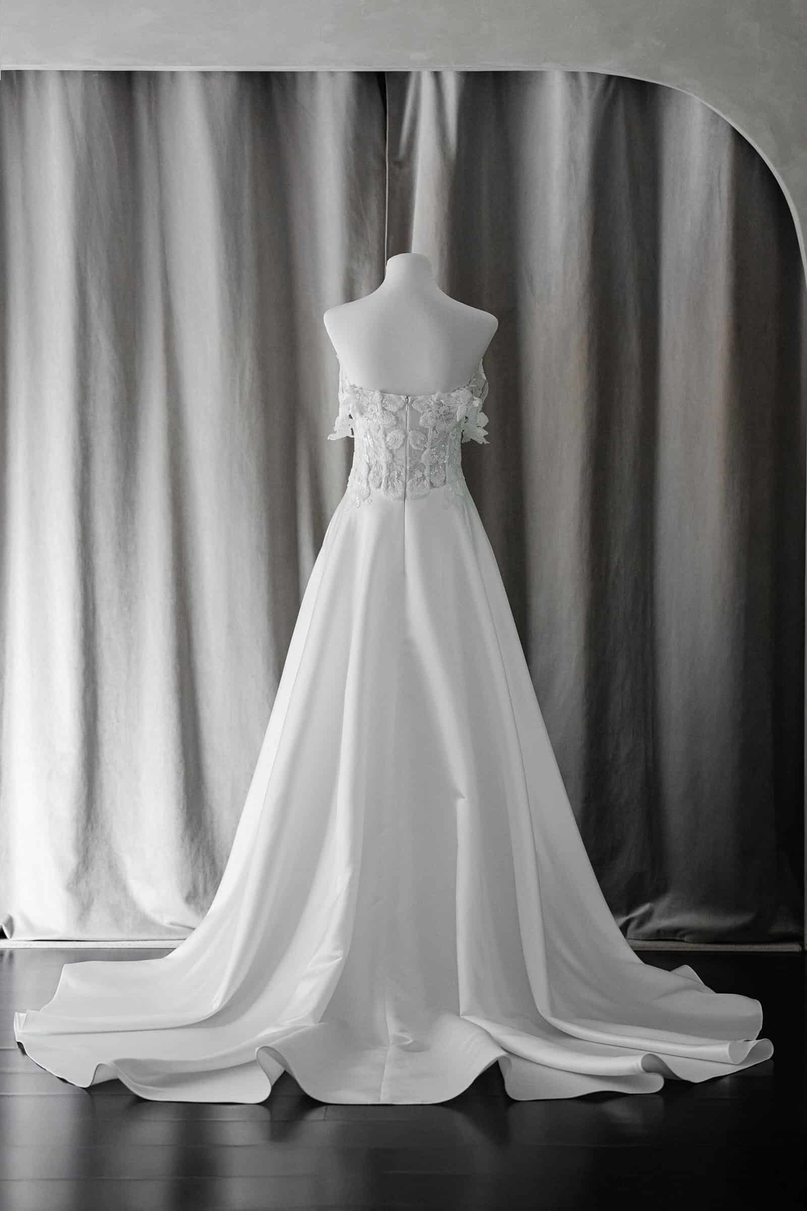 Ivory & White Bridal off shoulder minimalist ballgown
