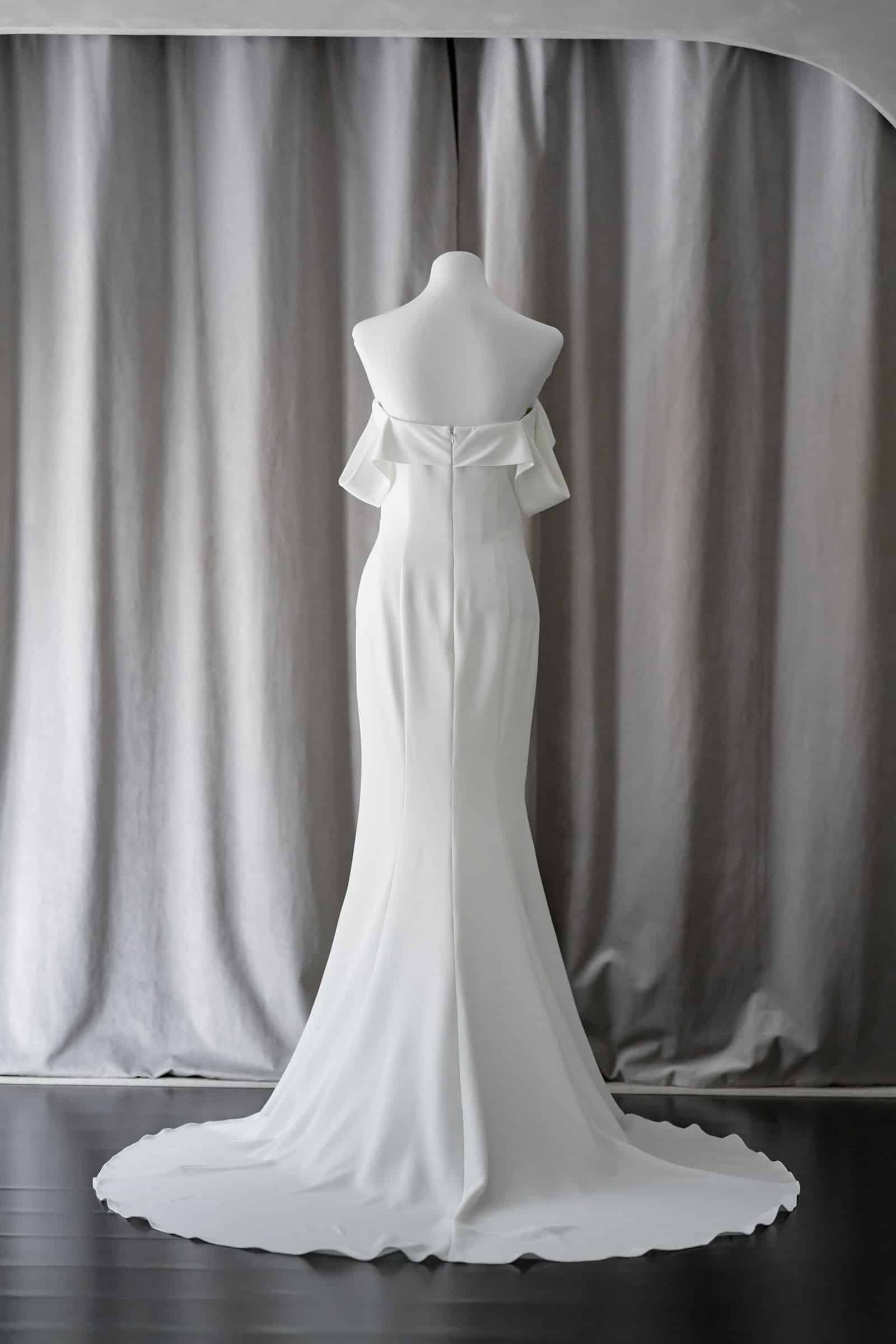 Ivory & White Bridal off shoulder minimalist ballgown