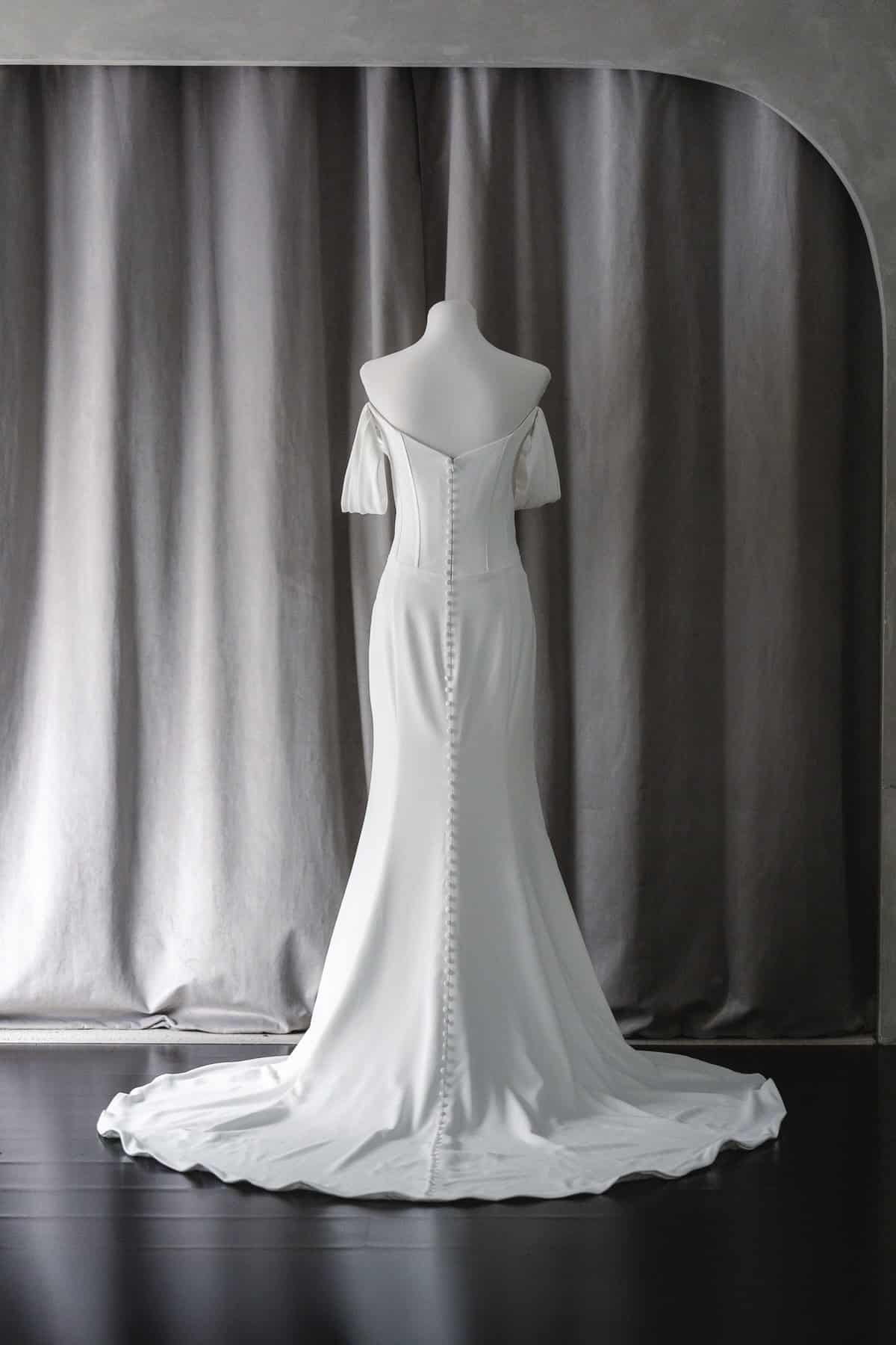 Ivory & White Bridal off shoulder minimalist ballgown