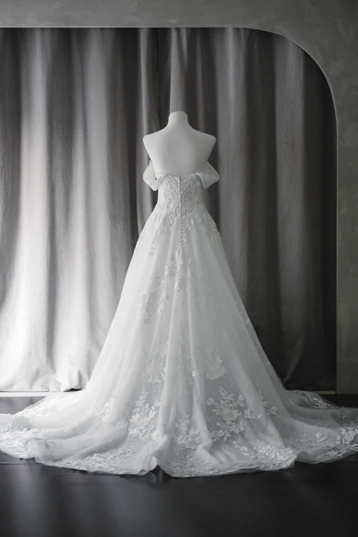 Ivory & White Bridal off shoulder minimalist ballgown